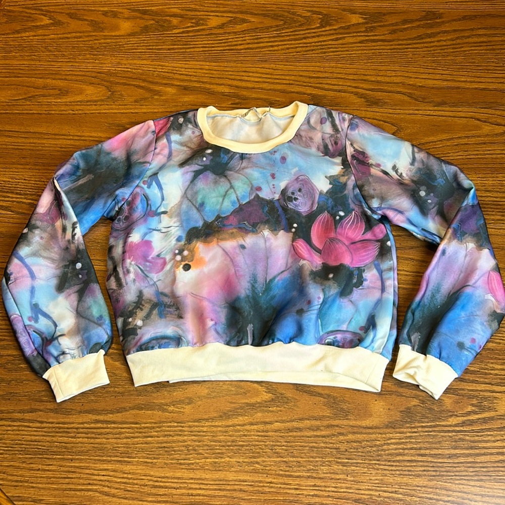 Anthropologie Grifflin Paris Floral Watercolor Long Sleeve Top